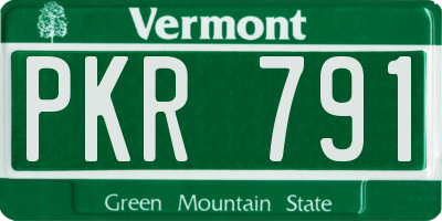 VT license plate PKR791
