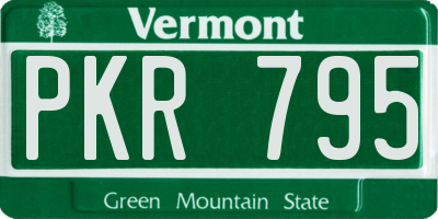 VT license plate PKR795