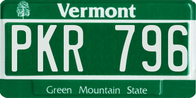 VT license plate PKR796