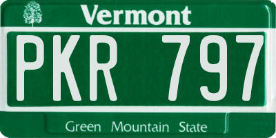 VT license plate PKR797