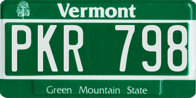 VT license plate PKR798