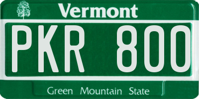 VT license plate PKR800
