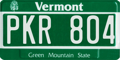 VT license plate PKR804