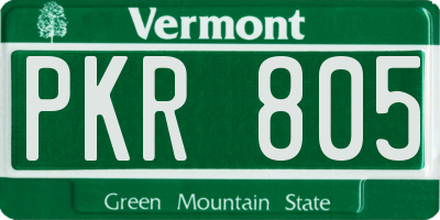 VT license plate PKR805