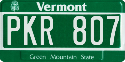 VT license plate PKR807