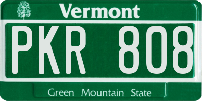 VT license plate PKR808