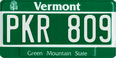 VT license plate PKR809