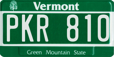 VT license plate PKR810
