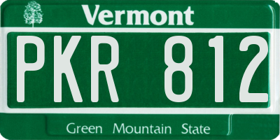VT license plate PKR812