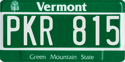 VT license plate PKR815
