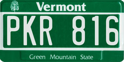 VT license plate PKR816