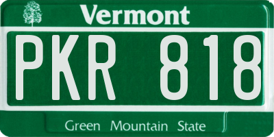 VT license plate PKR818