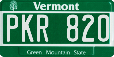VT license plate PKR820