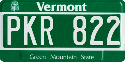 VT license plate PKR822