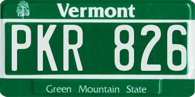 VT license plate PKR826