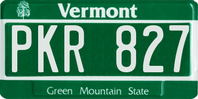 VT license plate PKR827