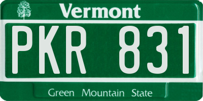 VT license plate PKR831