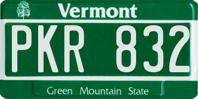 VT license plate PKR832
