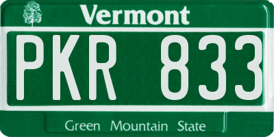 VT license plate PKR833