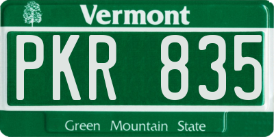 VT license plate PKR835