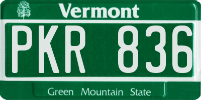 VT license plate PKR836