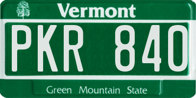 VT license plate PKR840