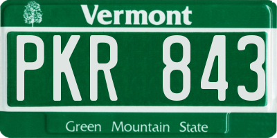 VT license plate PKR843
