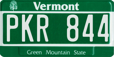 VT license plate PKR844