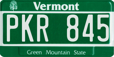 VT license plate PKR845