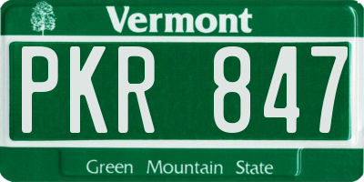 VT license plate PKR847