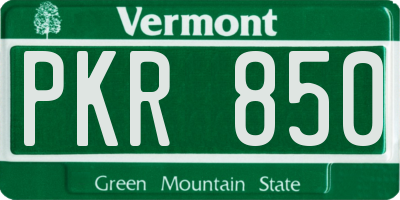 VT license plate PKR850