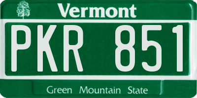 VT license plate PKR851