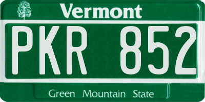 VT license plate PKR852