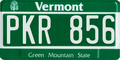 VT license plate PKR856