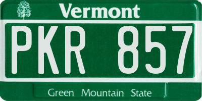 VT license plate PKR857