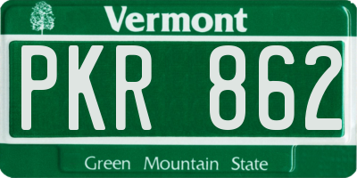 VT license plate PKR862