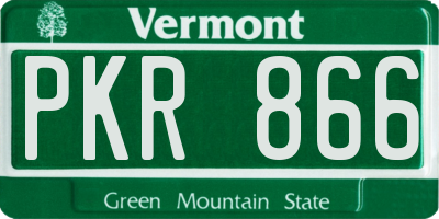 VT license plate PKR866