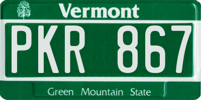 VT license plate PKR867