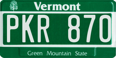 VT license plate PKR870