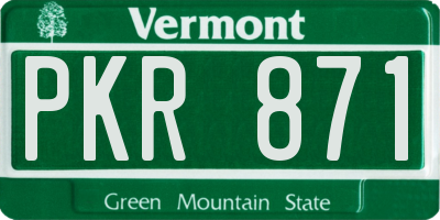VT license plate PKR871