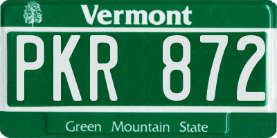 VT license plate PKR872