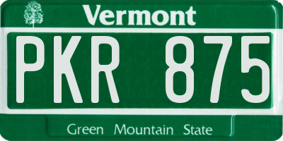 VT license plate PKR875