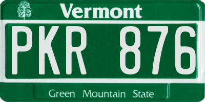 VT license plate PKR876