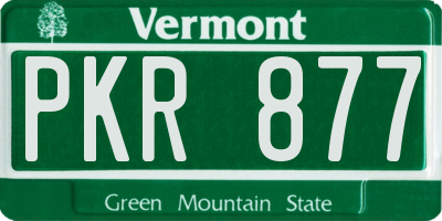 VT license plate PKR877