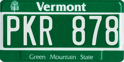 VT license plate PKR878