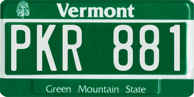 VT license plate PKR881