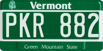 VT license plate PKR882