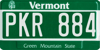 VT license plate PKR884