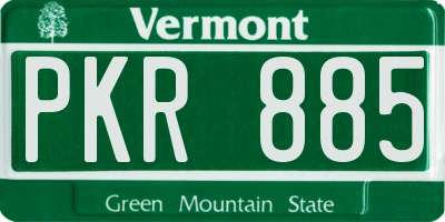 VT license plate PKR885
