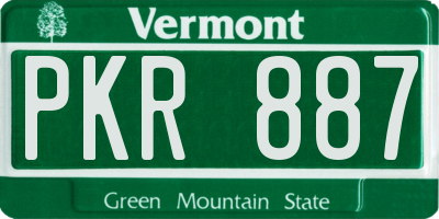 VT license plate PKR887